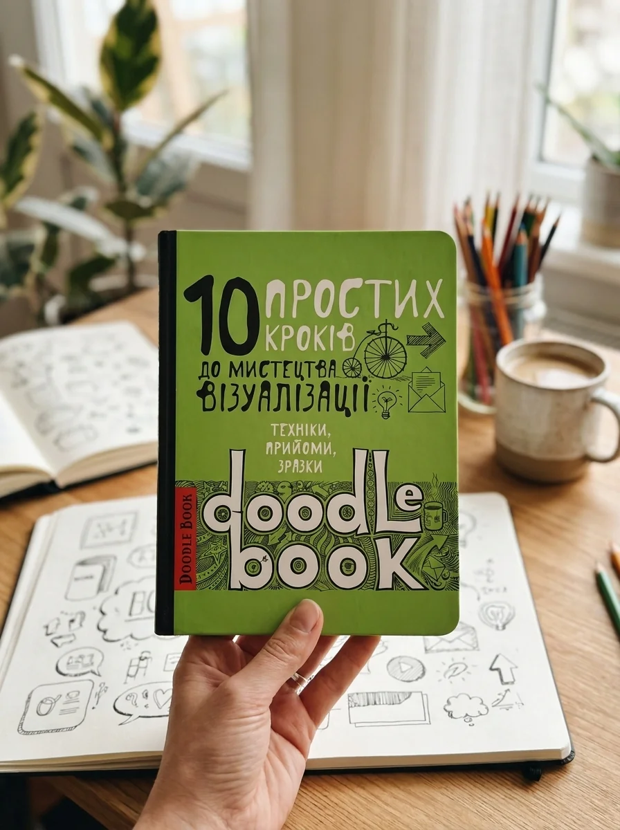 10 простих кроків до мистецтва візуалізації. Чорний DoodleBook, обкладинка