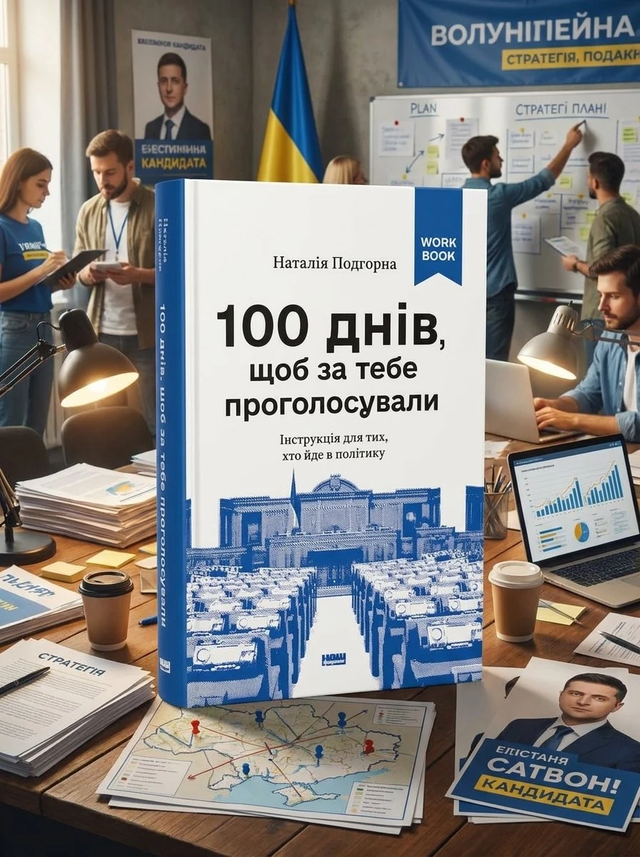 100 днів, щоб за тебе проголосували. Інструкція для тих, хто йде в політику — Наталія Подгорна, обкладинка
