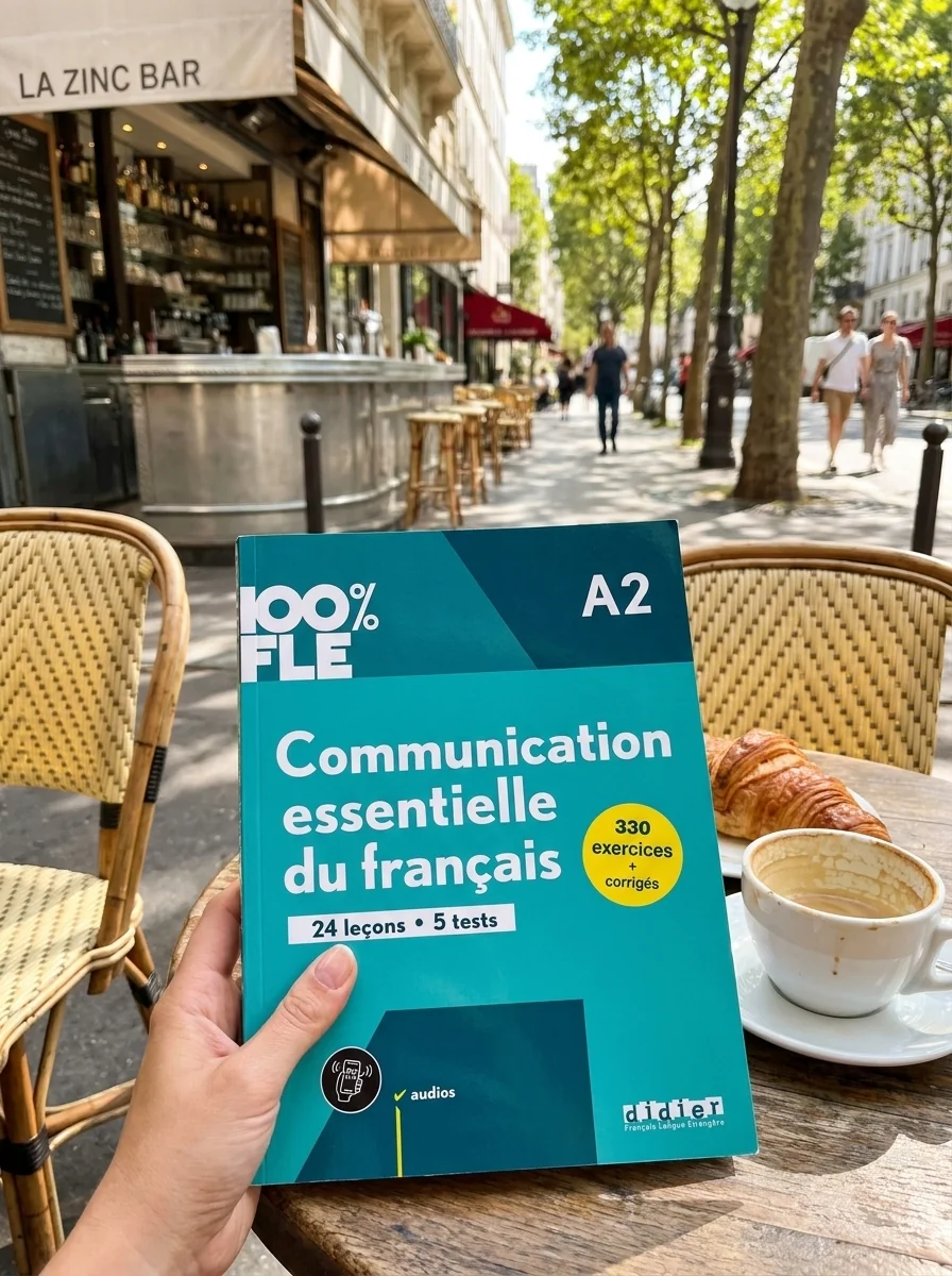 100% FLE A2 Communication essentielle du français Livre + didierfle.app — Марі Гатін, обкладинка