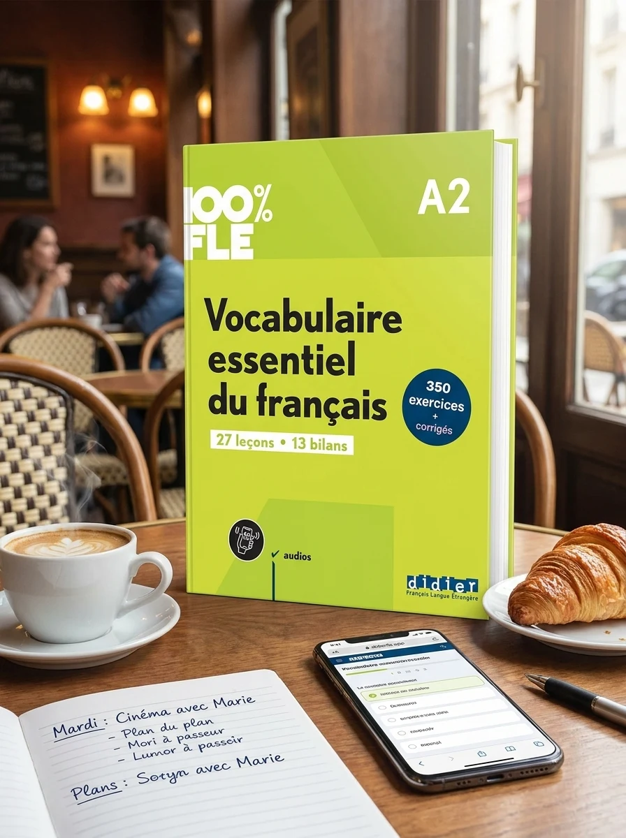 100% FLE A2 Vocabulaire essentiel du français Livre + didierfle.app — Вивчення мов