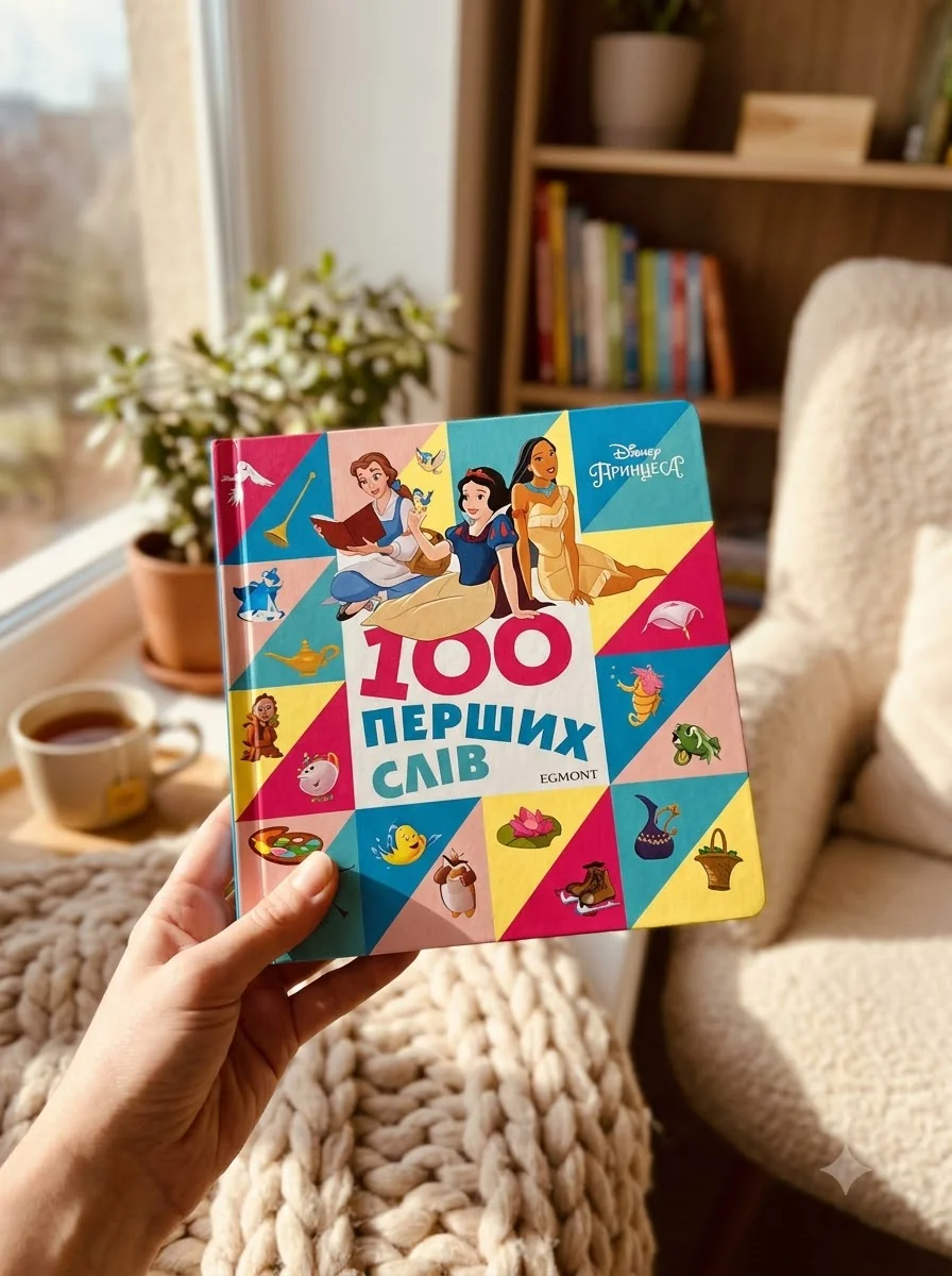 100 перших слів. Принцеси Дісней. Книжка-картонка — Дитяча література