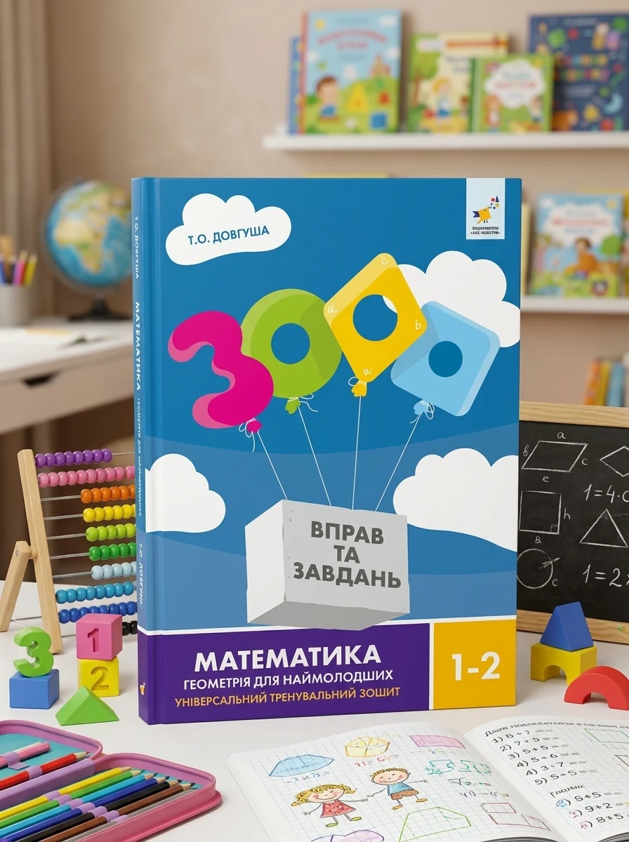3000 вправ та завдань. Математика. Геометрія для наймолодших. 1-2 клас — Дитяча література