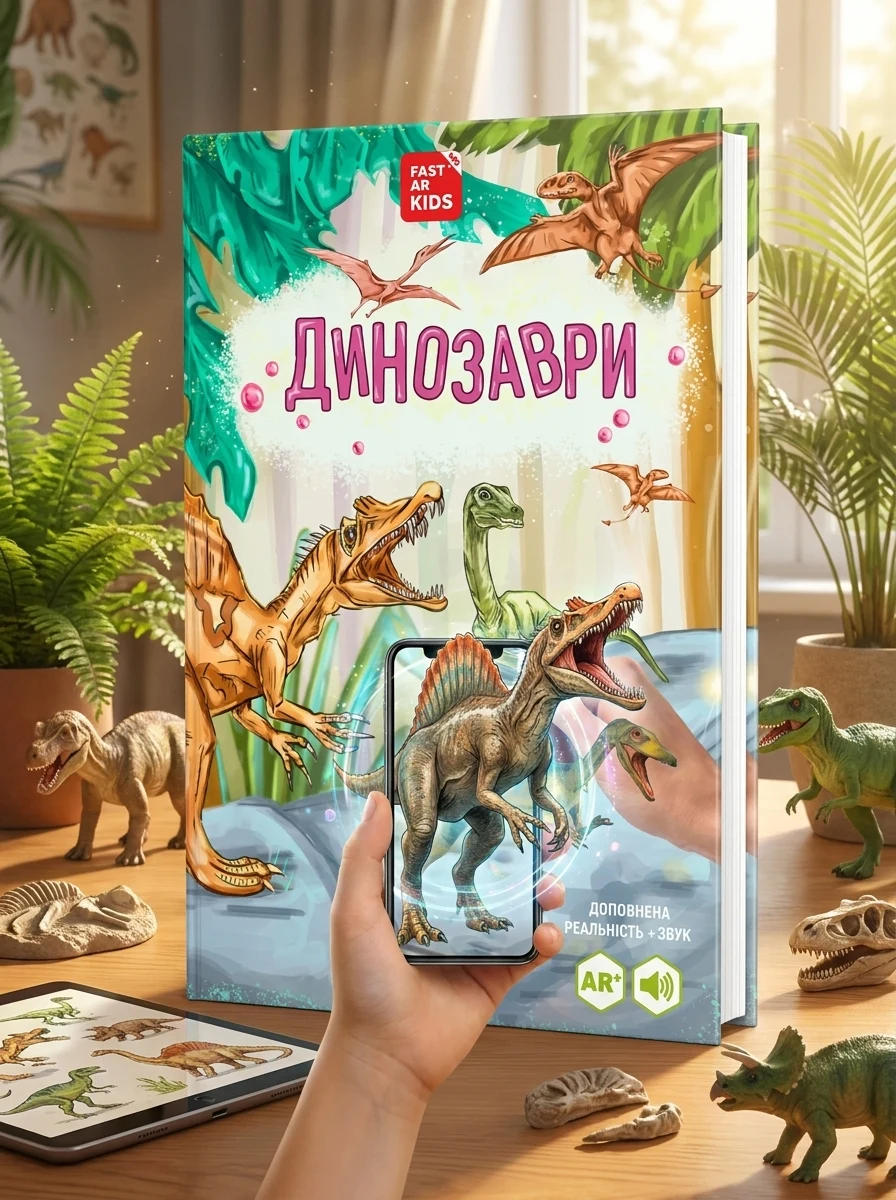 3D книга "Динозаври" оживає за допомогою доповненої реальності