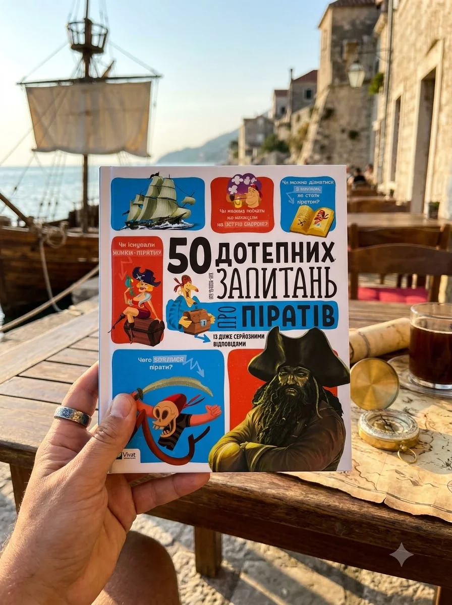 50 дотепних запитань про піратів із дуже серйозними відповідями. Від 7 років — Дитячі енциклопедії