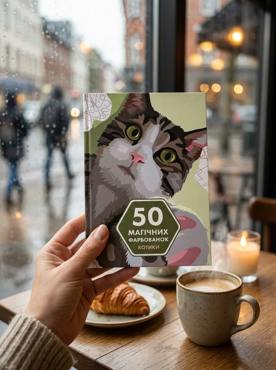 50 магічних фарбованок: КОТИКИ (у) книга(190) — Розмальовки для дітей