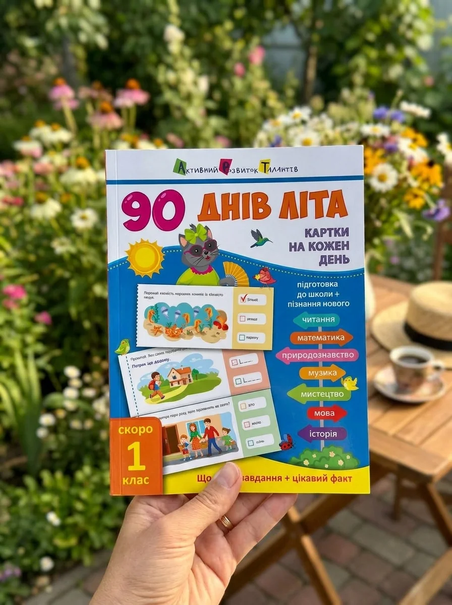 90 днів літа. Картки на кожен день. Скоро 1 клас — Альона Пуляєва, обкладинка