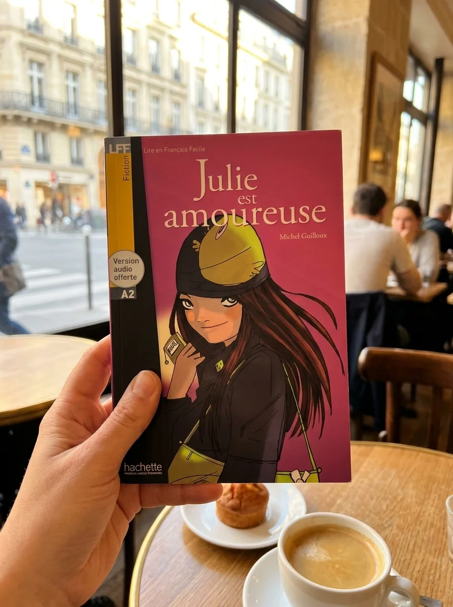 A2 Julie est amoureuse + CD audio — Мішель Гіллу, обкладинка