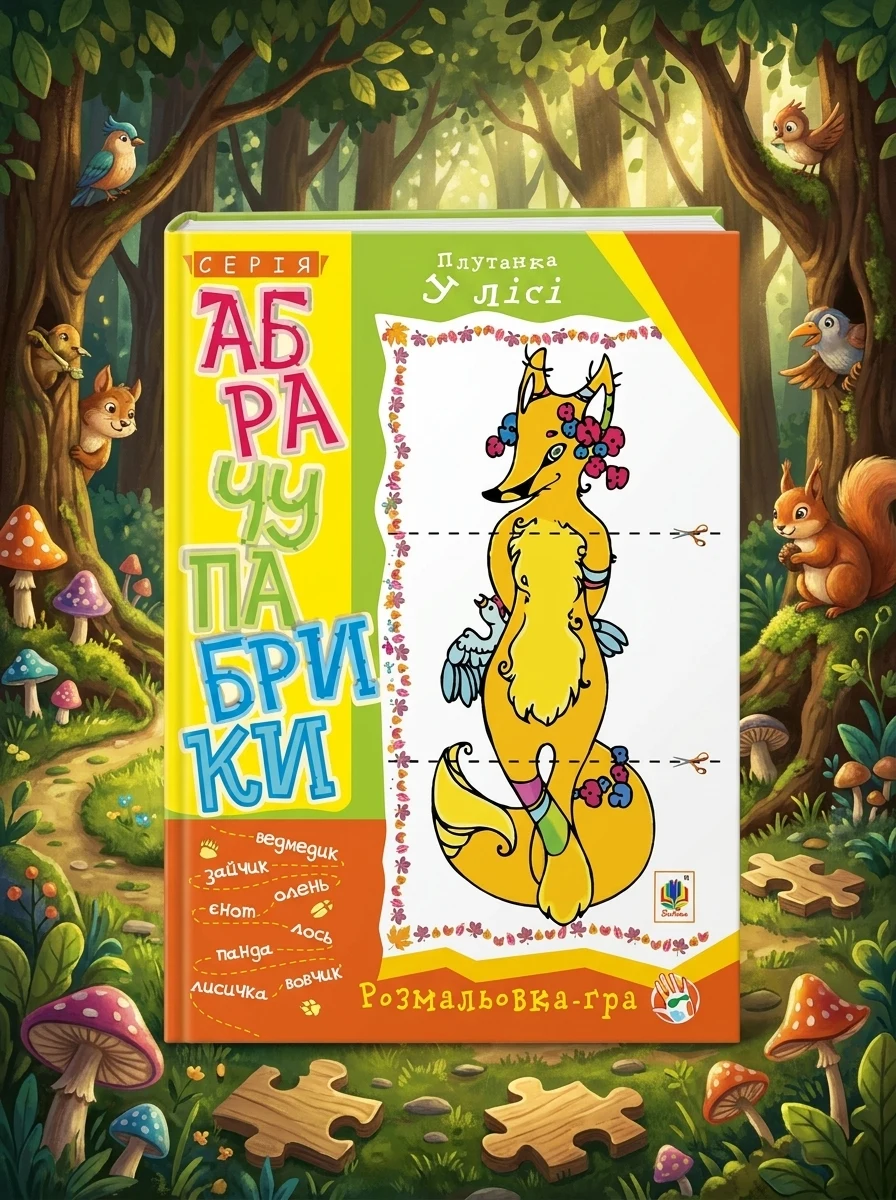 Абрачупабрики. Плутанка у лісі: розмальовка-гра для дітей молодшого шкільного віку. — Дитяча література