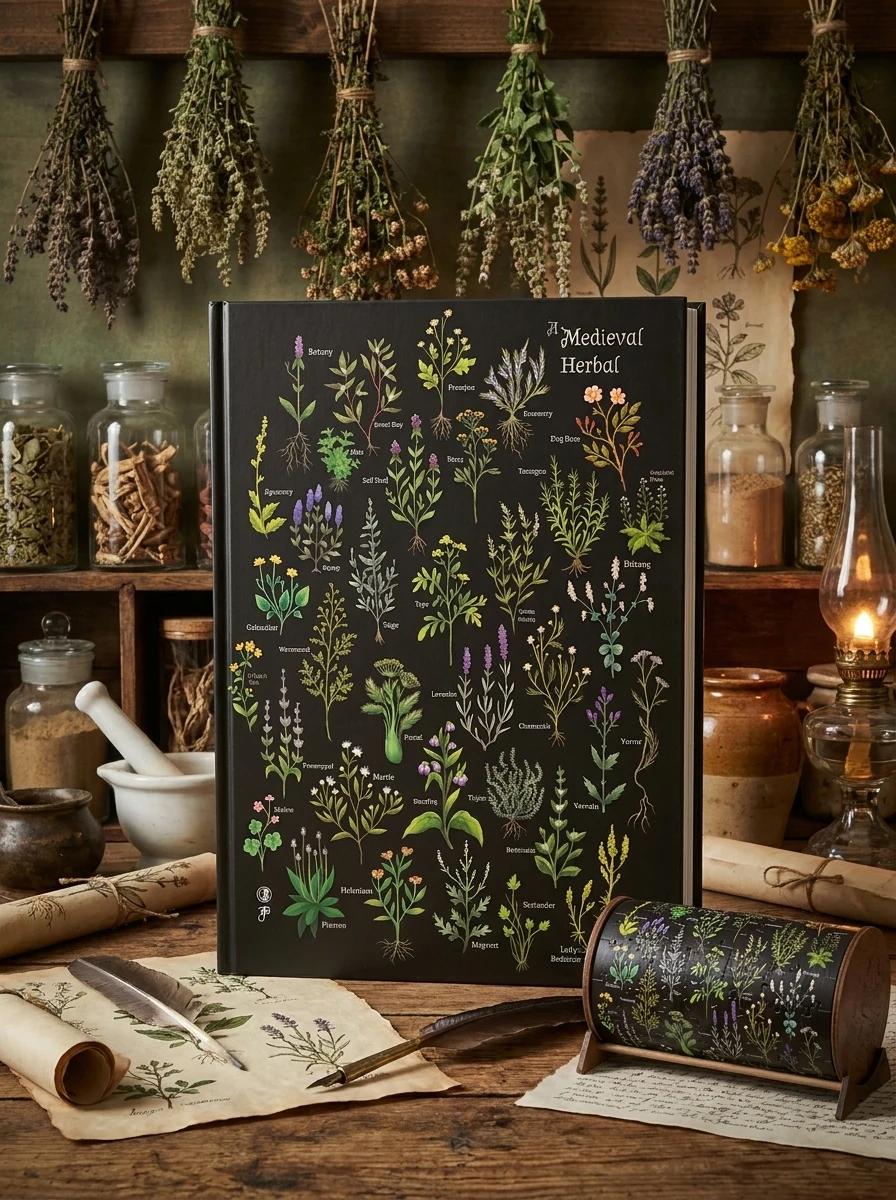 Adult Cylinder Jigsaw Puzzle Anna Stead: A Medieval Herbal 1000 Pieces — Дім, сім'я, релігія