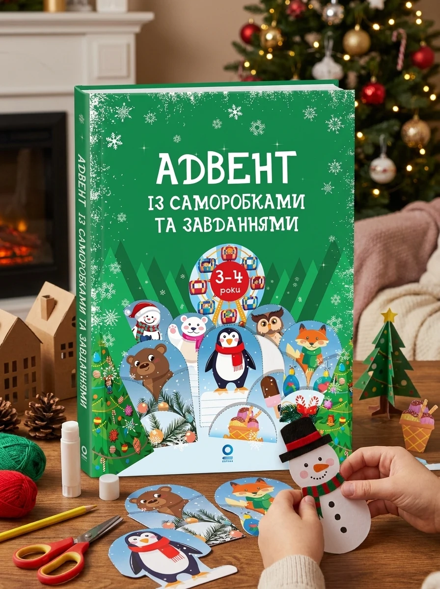 Адвент із саморобками та завданнями. 3–4 роки (2-ге видання, виправлене й перероблене)