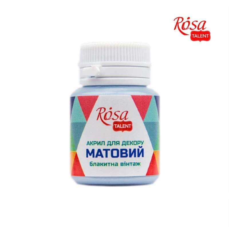 Акрилова фарба блакитна вінтаж матова 20 мл Rosa Talent — Хобі та декор