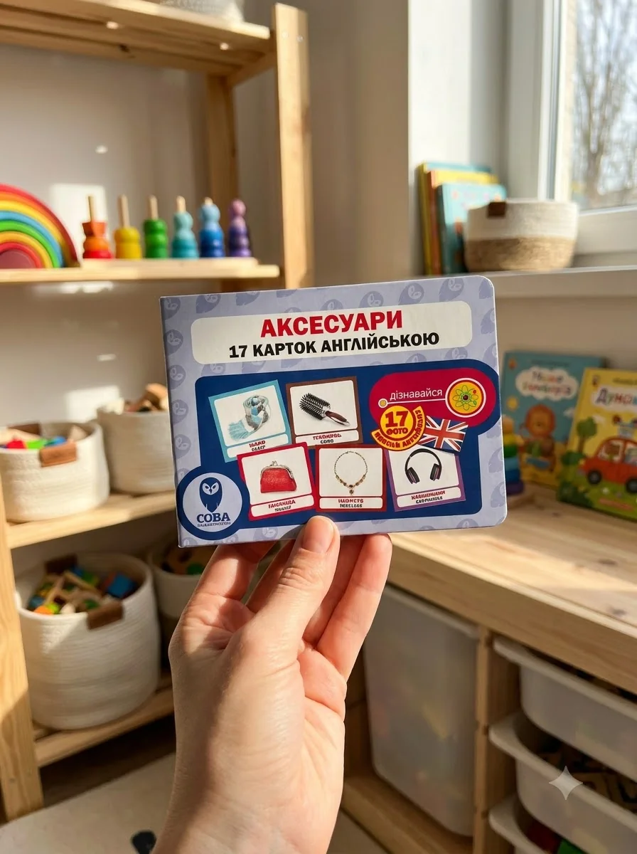 Аксесуари. 17 карток англійською — Розвивальні книги