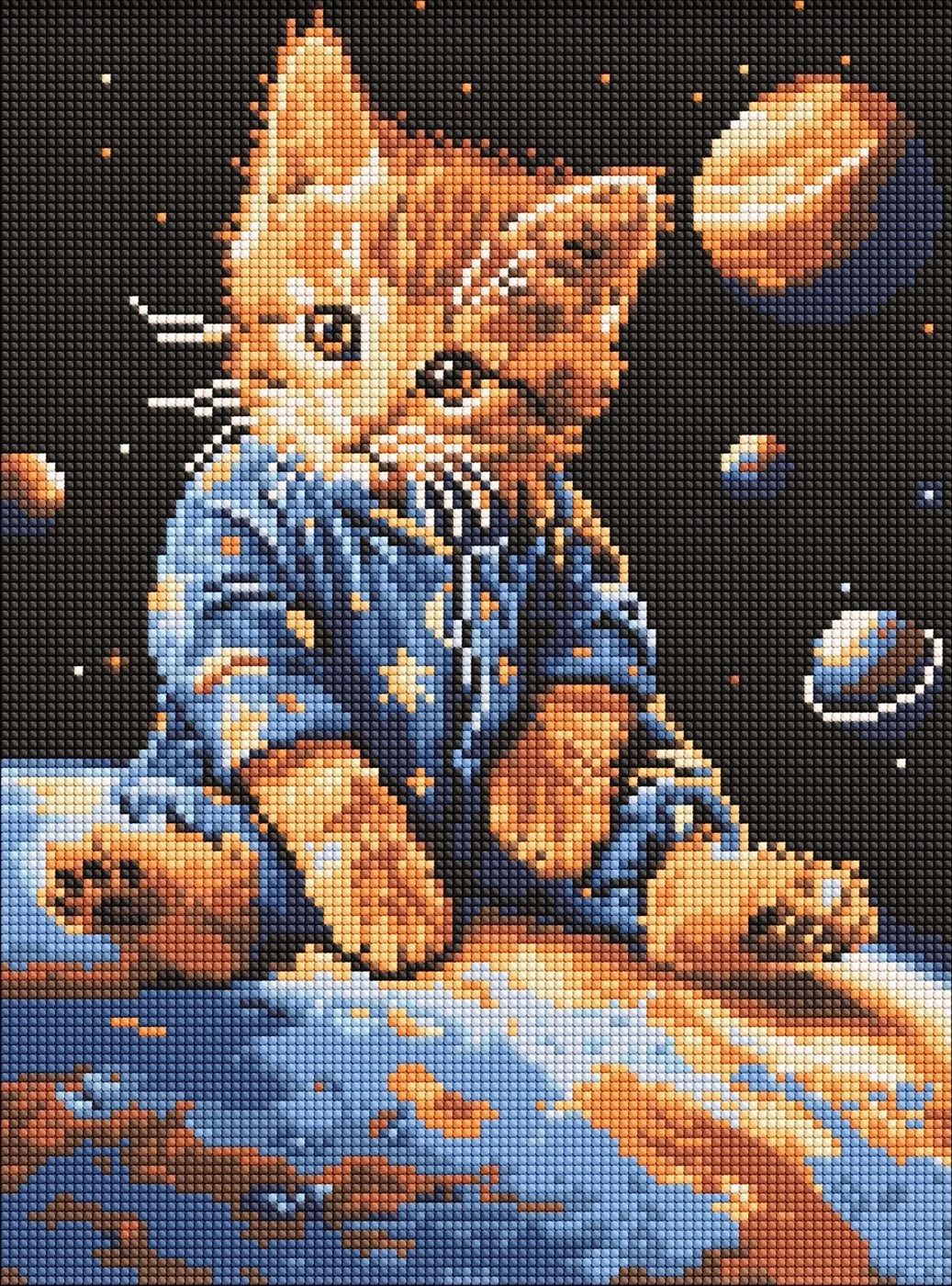 Алмазна мозаїка Зоряний котик 30×40 см — Хобі та декор