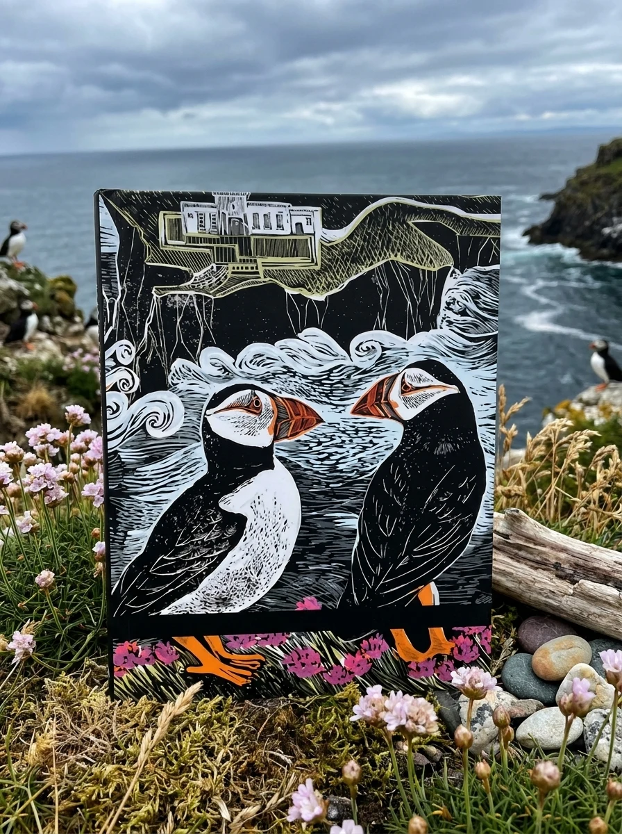 Angela Harding: Fair Isle Puffins (Spiral Bound Pocket Notebook) — Дім, сім'я, релігія
