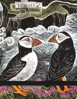 Angela Harding: Fair Isle Puffins (Spiral Bound Pocket Notebook),