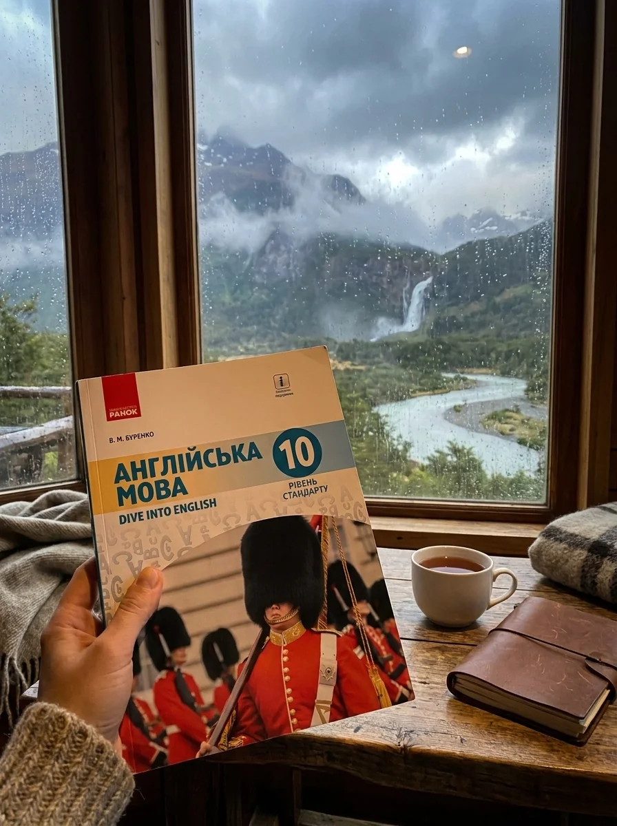 Англійська мова. Dive into English. Підручник 10 клас. Рівень стандарту — Валентина Буренко, обкладинка
