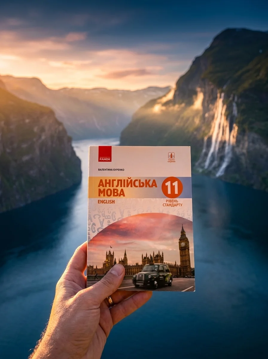 Англійська мова. Dive into English. Підручник 11 клас. Рівень стандарту — Валентина Буренко, обкладинка