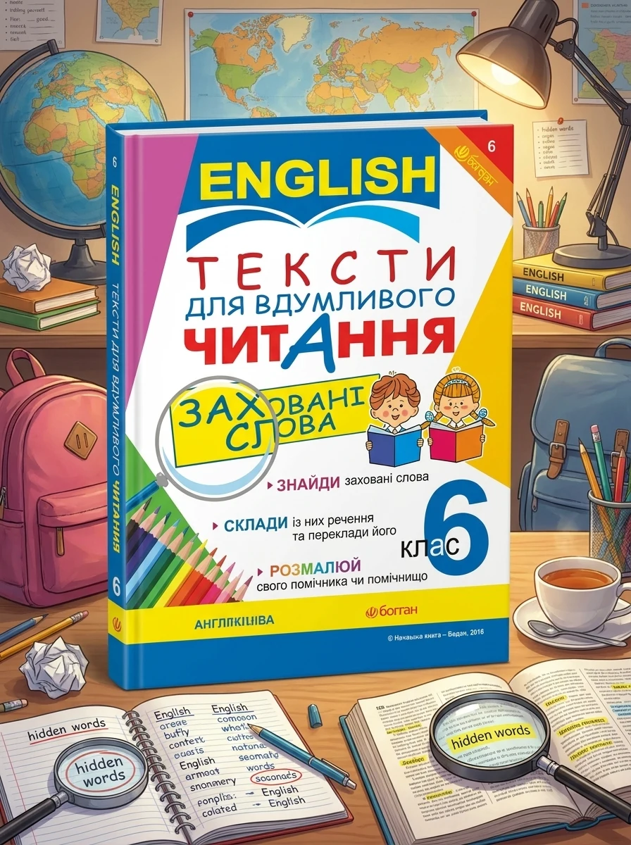 Англійська мова. Тексти для вдумливого читання. Заховані слова. 6 клас — Вивчення мов