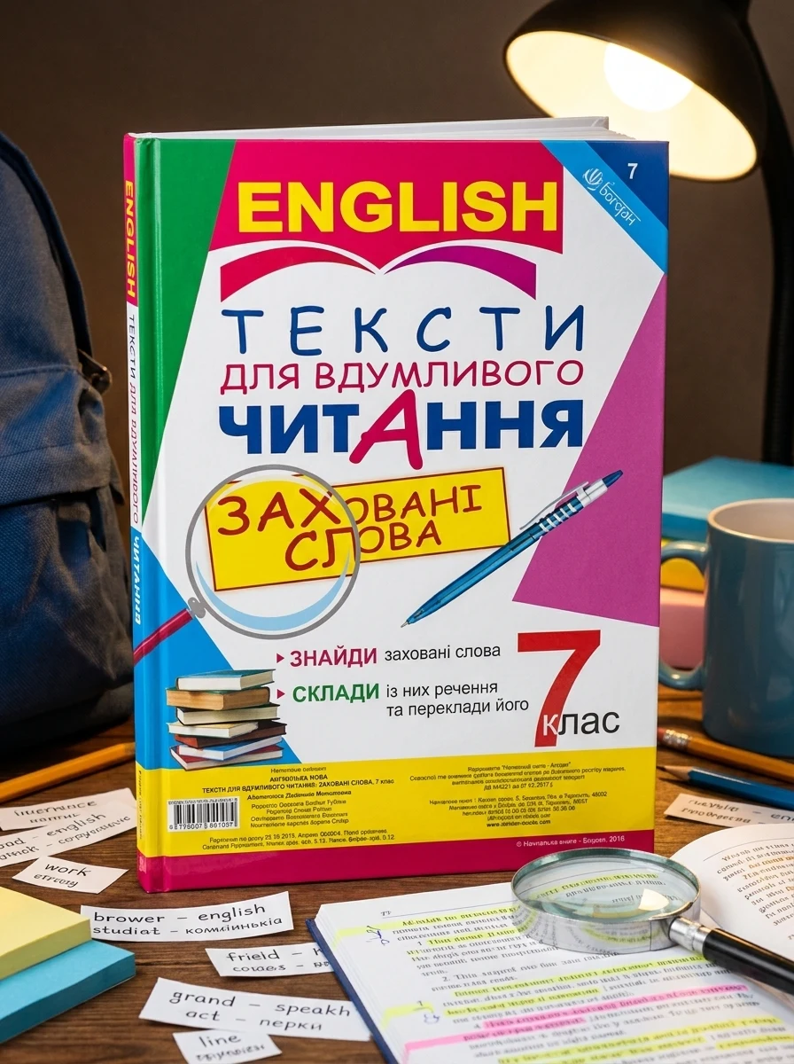 Англійська мова. Тексти для вдумливого читання. Заховані слова. 7 клас — Вивчення мов