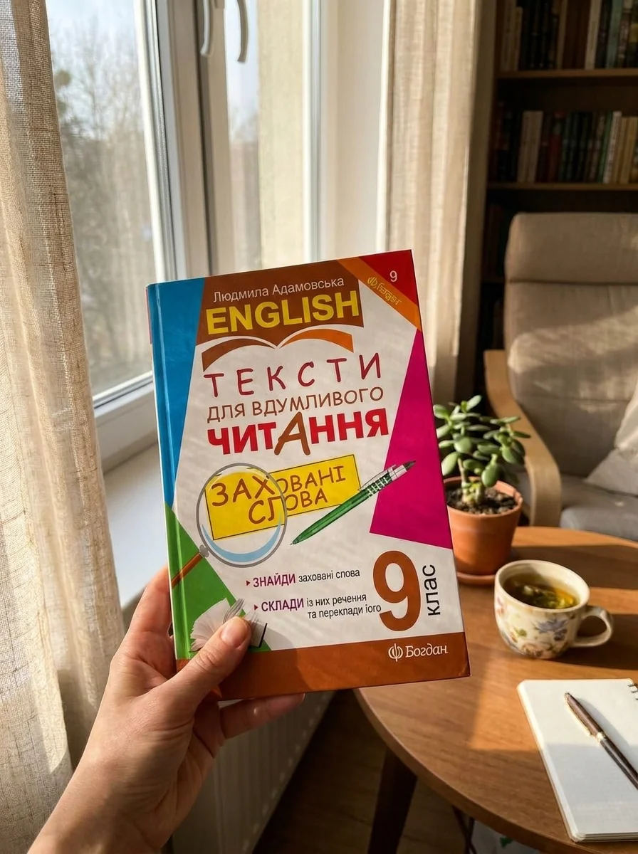 Англійська мова. Тексти для вдумливого читання. Заховані слова. 9 клас — Людмила Адамовська, обкладинка