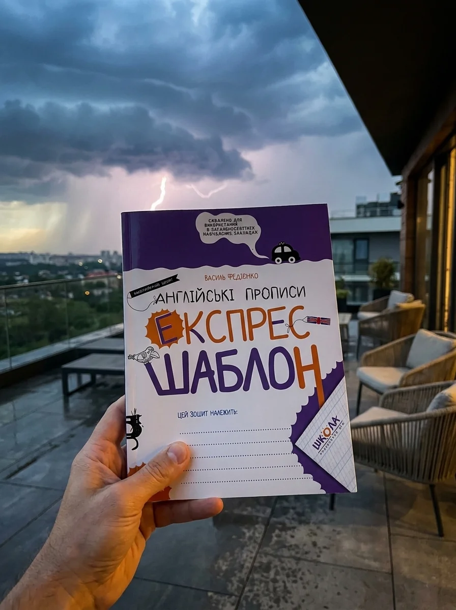 Англійські прописи. Каліграфічний шрифт. Експрес-шаблон.. Комплект 5шт. — Василь Федієнко, обкладинка
