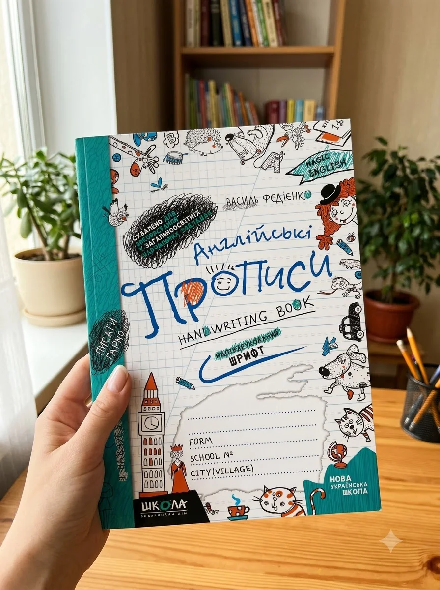 Англійські прописи. Чарівна англійська мова. Напівдрукований шрифт — Книги зі шкільної програми