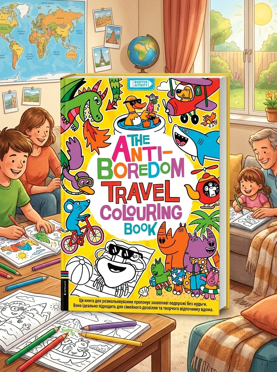 Anti-Boredom Travel Colouring Book