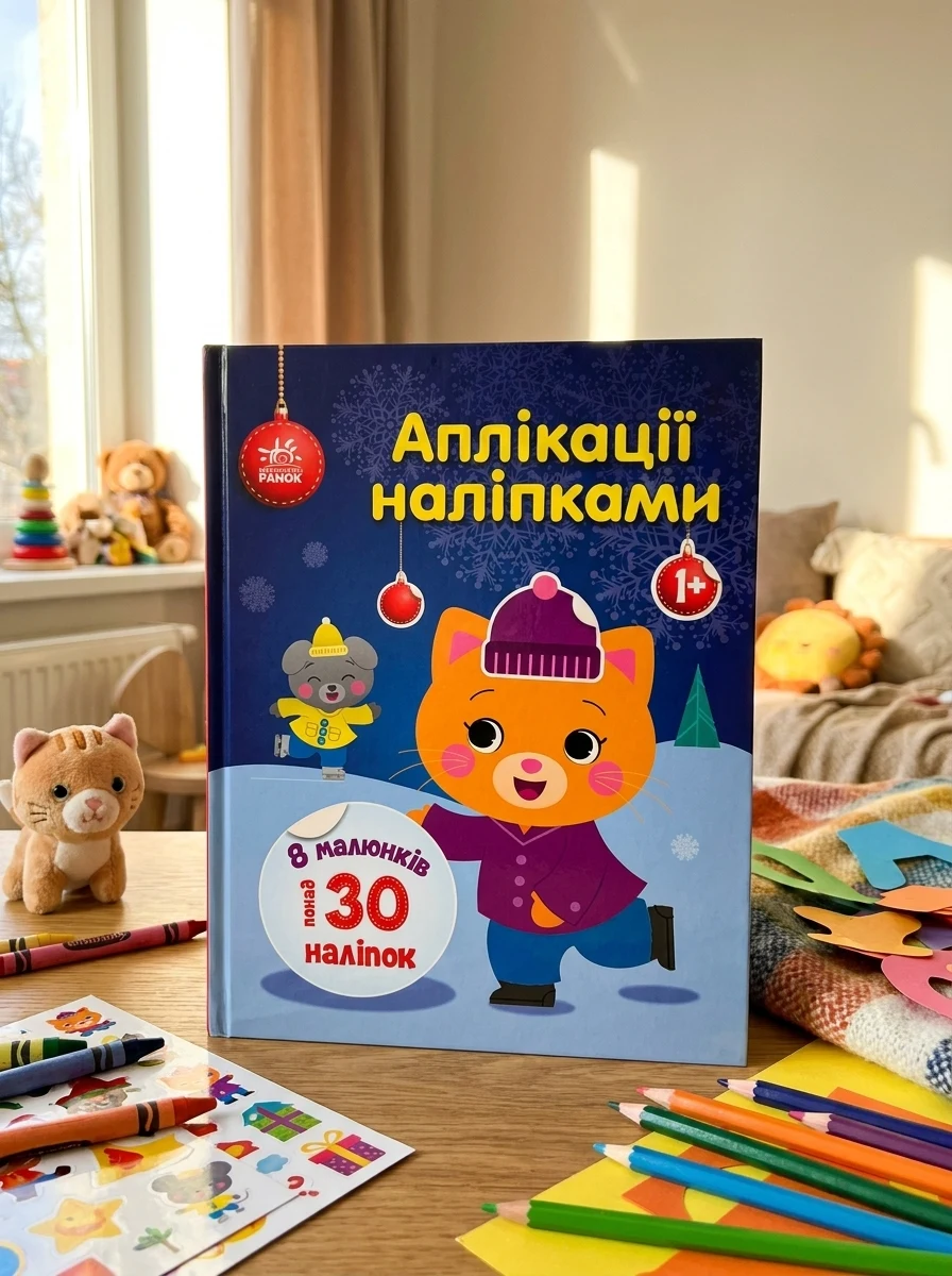 Аплікації наліпками. Киця — Дитяча література