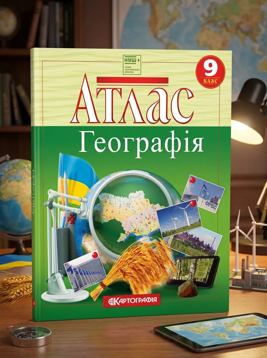 Атлас. Географія 9 клас. НУШ — Навчальна література
