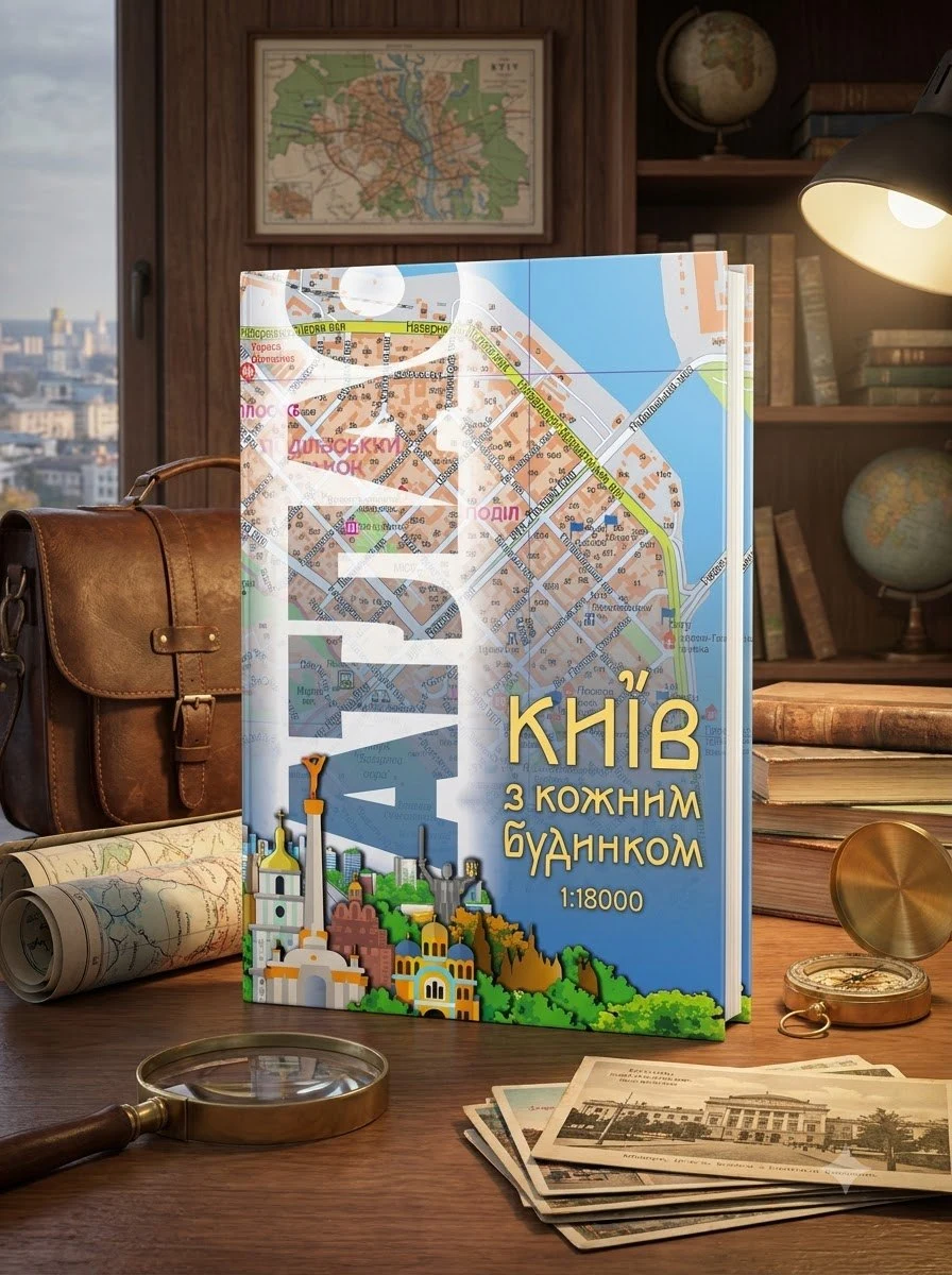 Атлас КИЇВ з кожним будинком м-б 1:18 000, обкладинка