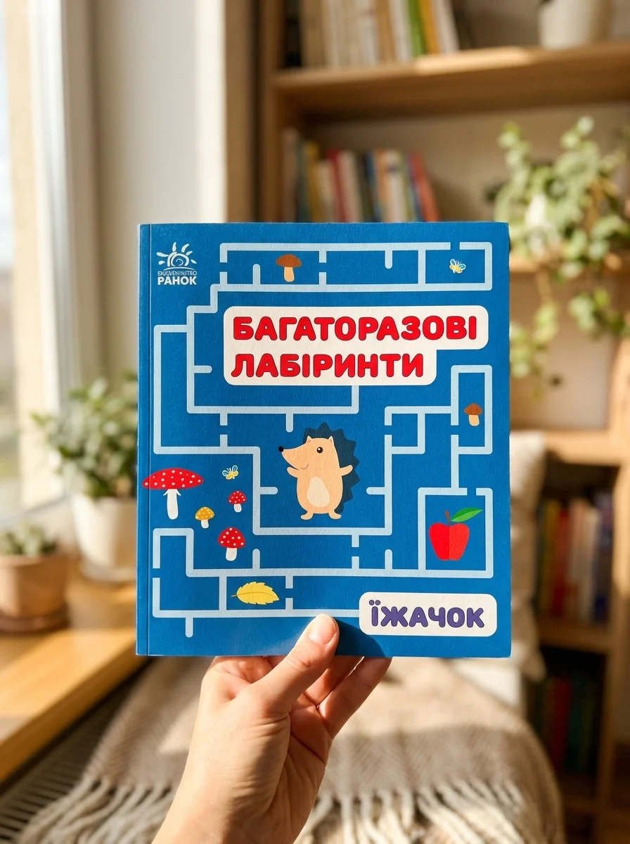 Багаторазові лабіринти. Їжачок — Розвивальні книги