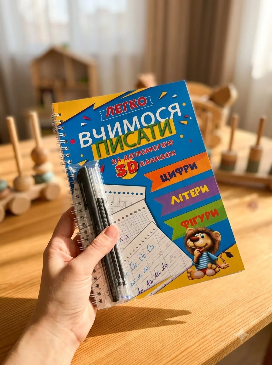 Багаторазові прописи з канавкою. 3 в 1 Цифри, Літери, Фігури, обкладинка