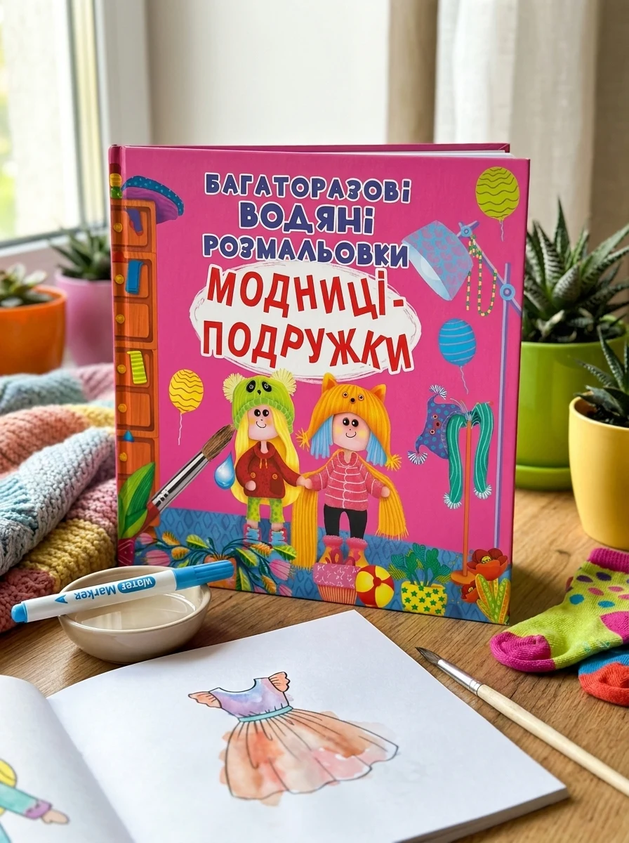 Багаторазові водяні розмальовки. Модниці-подружки — фото 2