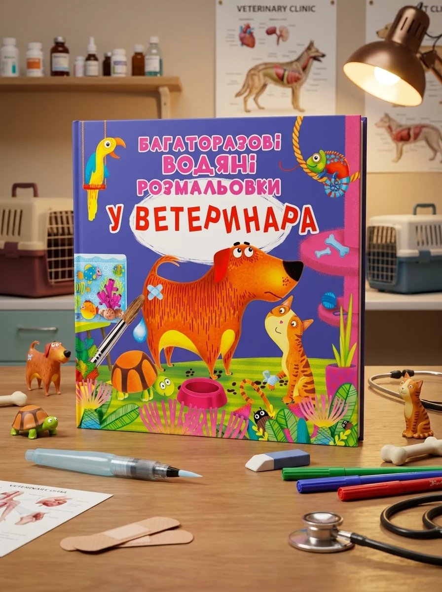 Багаторазові водяні розмальовки. У ветеринара — Дитяча література