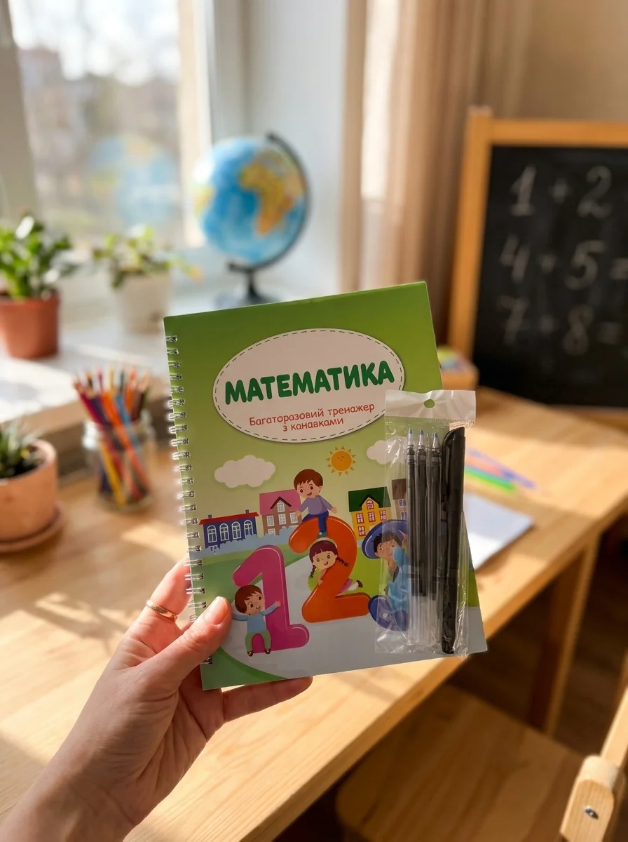 Багаторазовий тренажер з канавкою. Математика, обкладинка