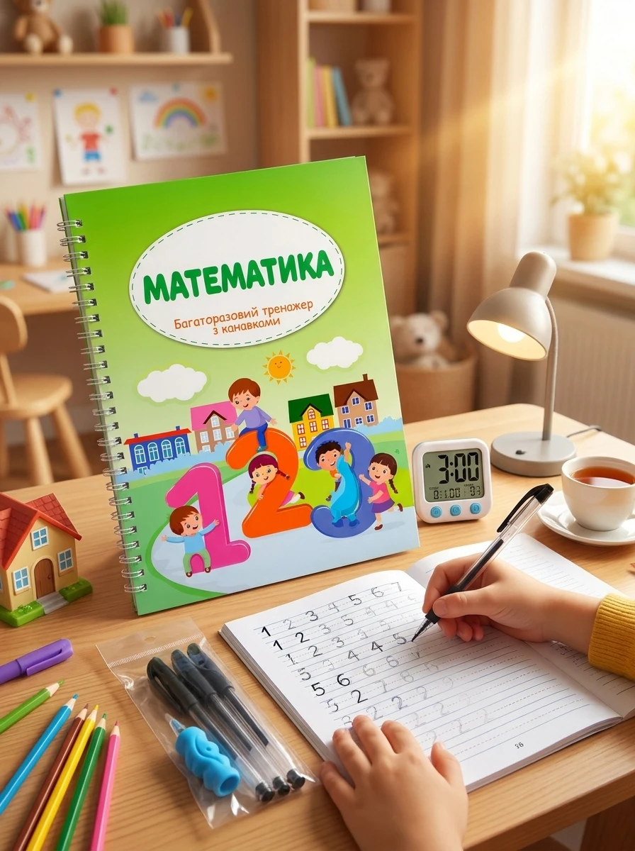 Багаторазовий тренажер з канавкою. Математика, фото 2