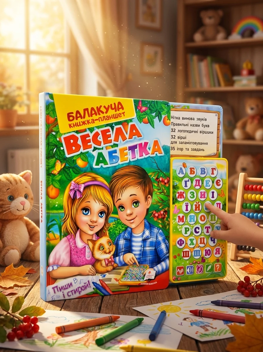 Балакуча книжка-планшет. Весела абетка — Дитячі книги