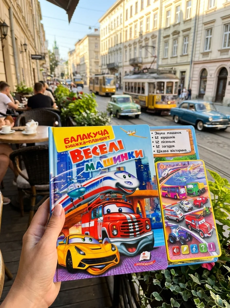 Балакуча книжка-планшет. Веселі машинки, обкладинка