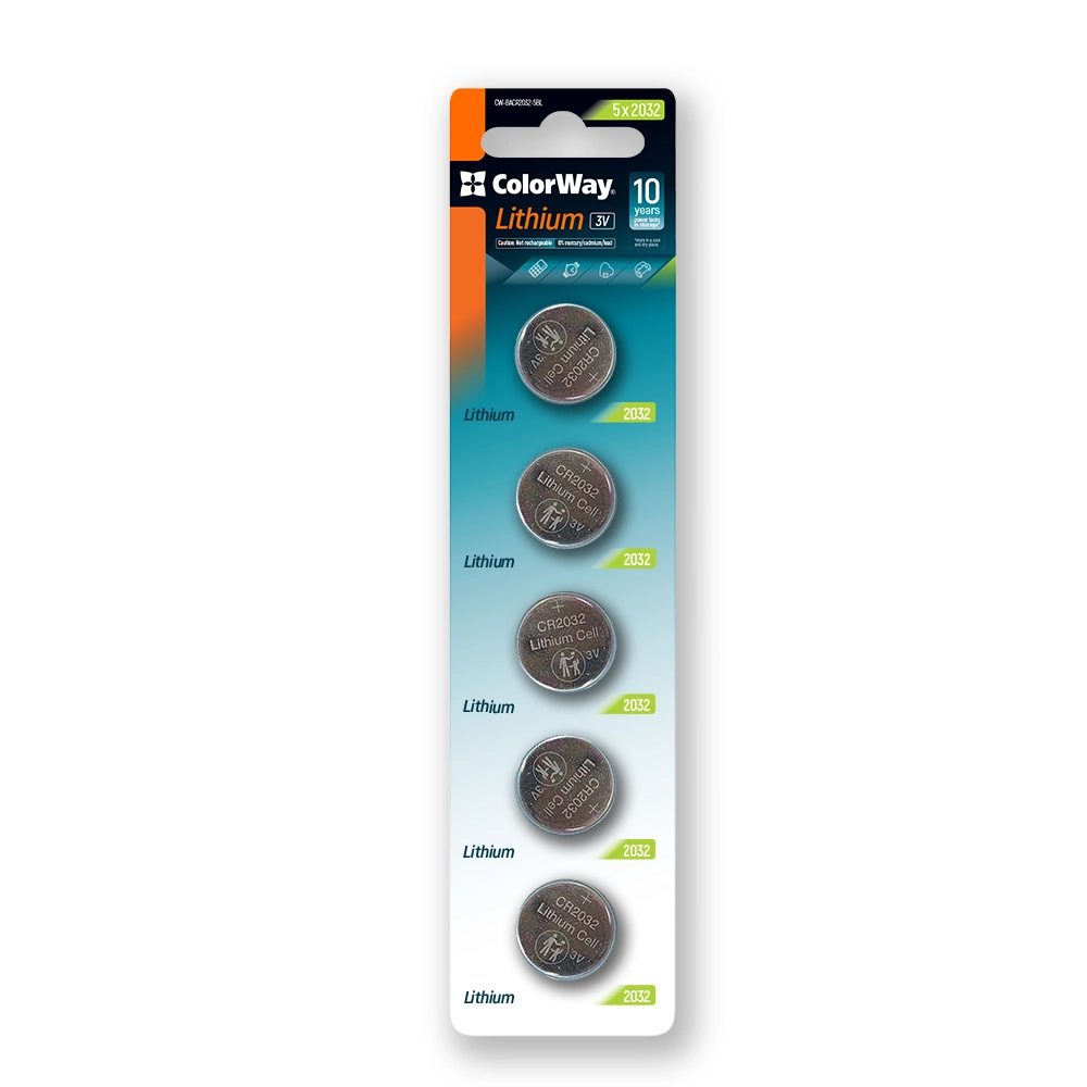 Батарейка СolorWay Lithium Power літієві CR2032 (5шт) blister