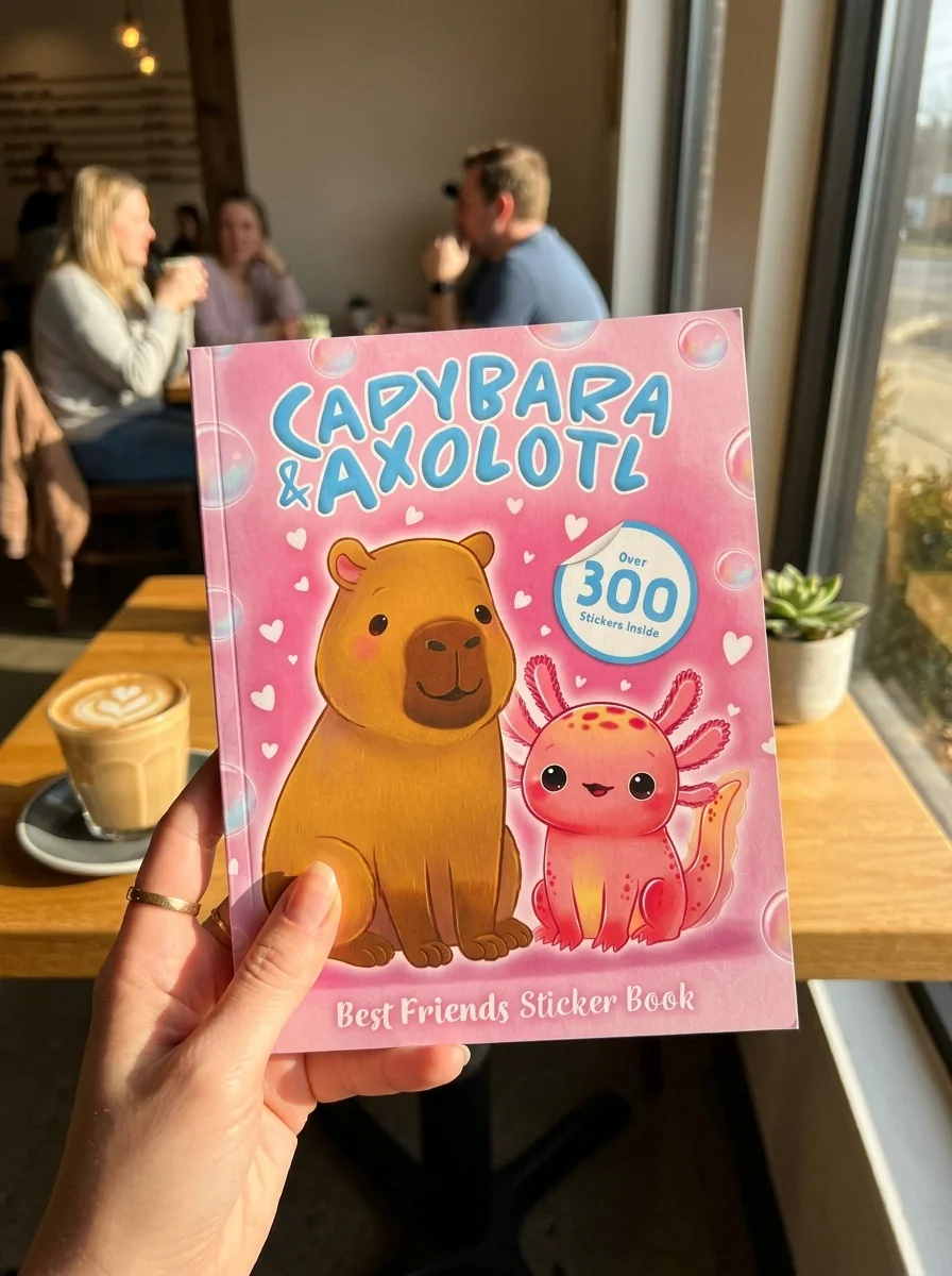 Best Friends Sticker Book: Capybara and Axolotl — Scholastic, обкладинка