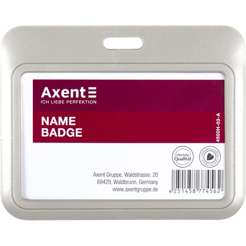 Бейдж горизонтальний сірий Axtent 4500h-03-a