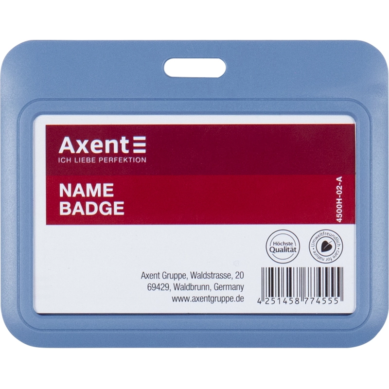 Бейдж горизонтальний синій Axtent 4500h-02-a