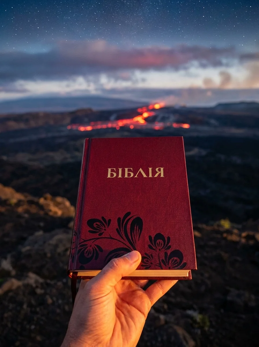 Біблія мала - Червона з чорними квітами (10432), обкладинка