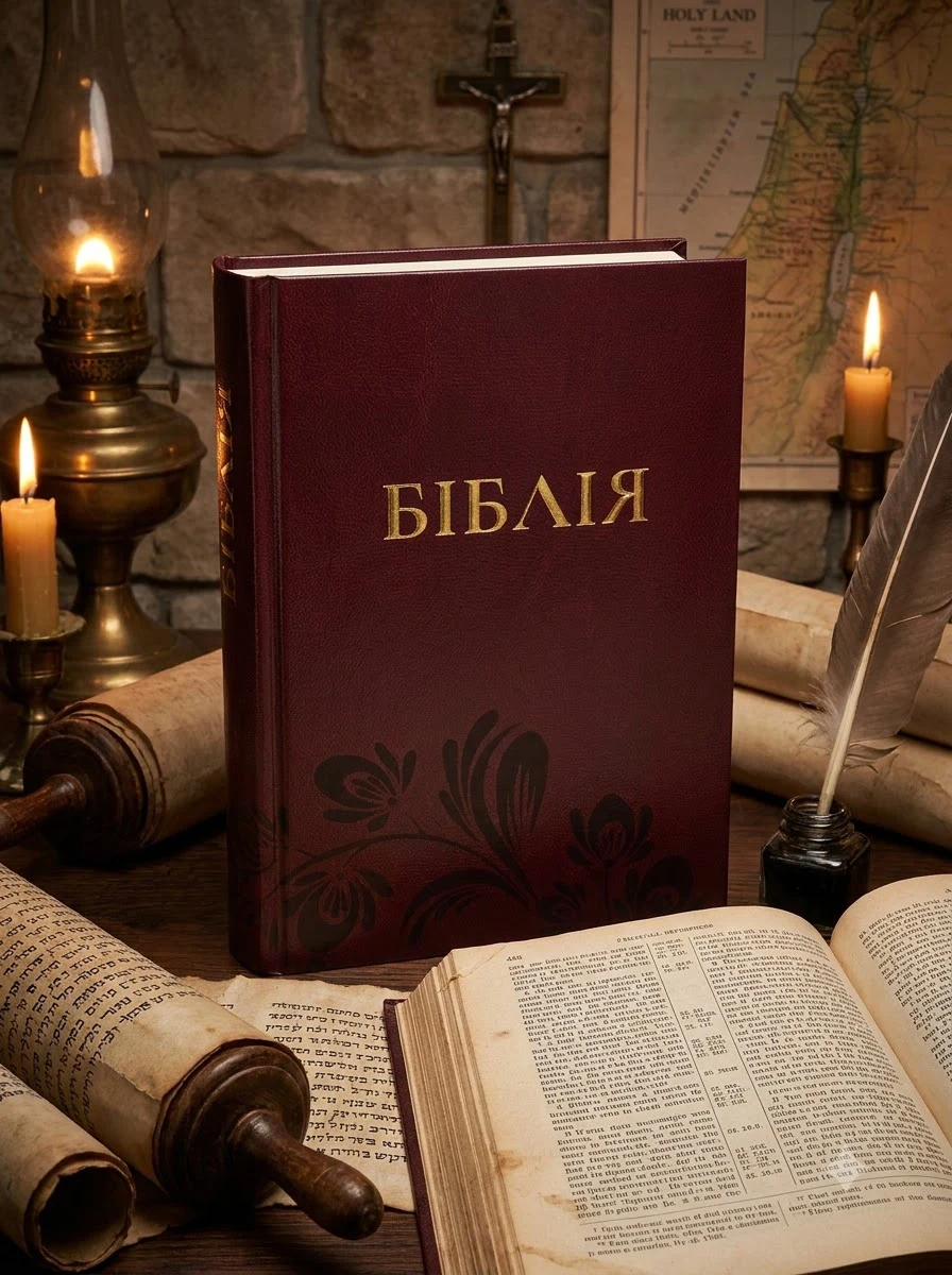 Біблія мала - Червона з чорними квітами (10432), фото 2