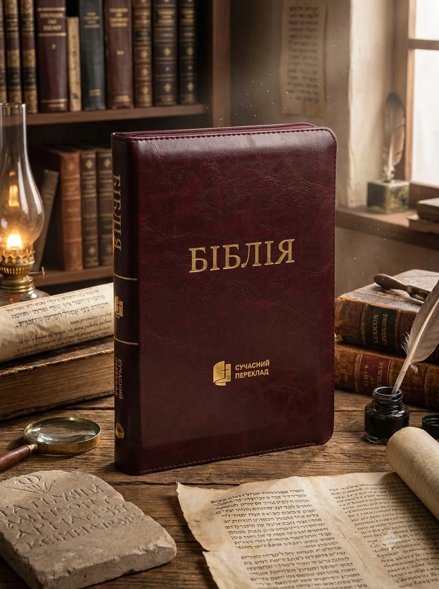Біблія сучасний переклад 10563 Червона (замок, замінник шкіри)
