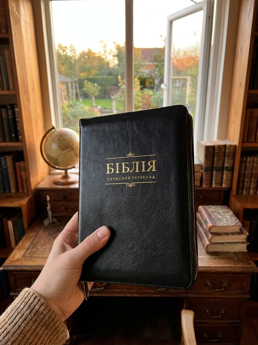 Біблія. Сучасний переклад. 10563. Чорна (замок, замінник шкіри), обкладинка