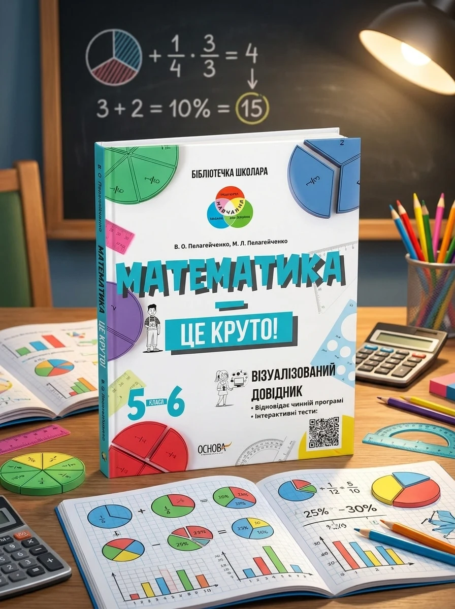 Бібліотечка школяра. Математика - це круто! Візуалізований довідник. 5–6 класи — Дитяча література