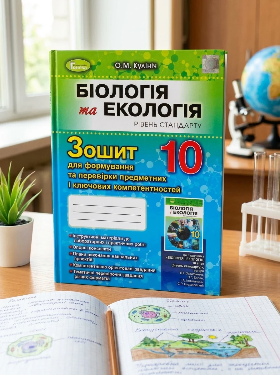 Біологія 10 клас. Зошит для формування та перевірки предметних і ключових компетентностей