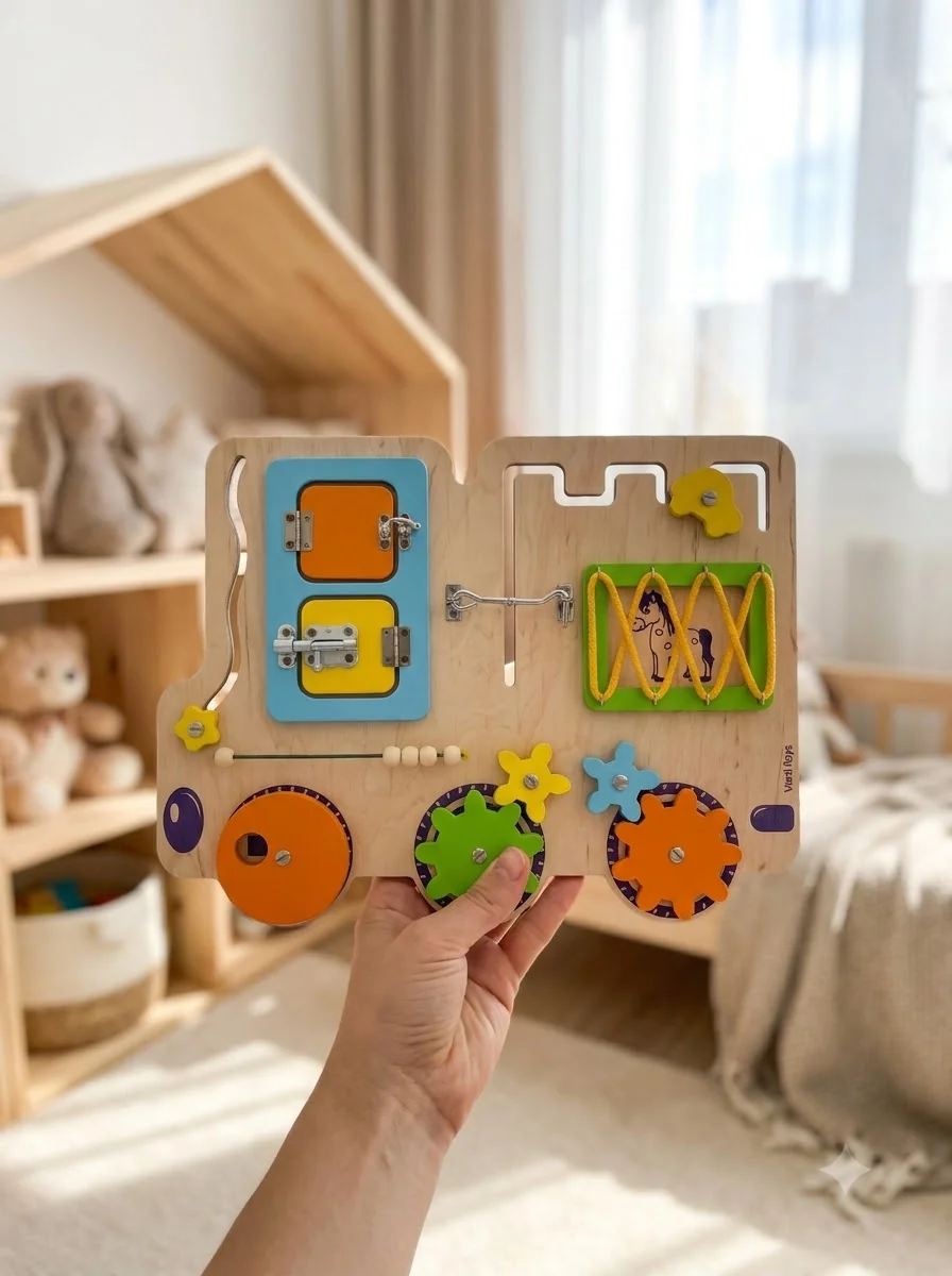Бізіборд дерев’яний Vladi Toys Вантажівка (ZB3001-01)