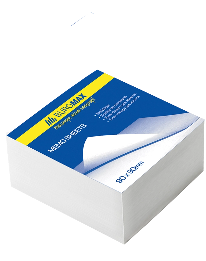 Блок паперу Buromax білий проклеєний 90х90х30мм BM.2208